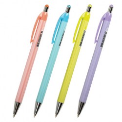Ручка шариковая автоматическая BRAUBERG "Stripes Pastel", СИНЯЯ