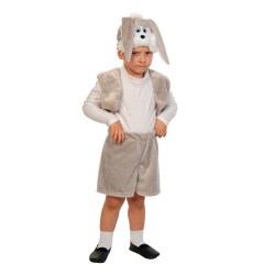 Карнавальный костюм "Зайчик серый", плюш-лайт, жилет, шорты с хвостиком, маска, рост 92-116 см
