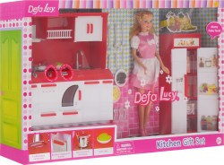 Кукла с набором мебели – Кухня, со светом и аксессуарами