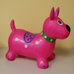 Животное-прыгун/попрыгун Собачка розовая (в коробке, насос)