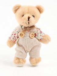 Мягкая игрушка Мишка в комбинезоне, 11х7х5 см