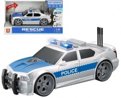 Полицейская машина 1:16 инерционная на батарейках(свет,звук)	