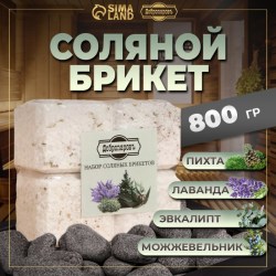 Соляной брикет набор 4 шт «Можжевельник, эвкалипт, пихта, лаванда»