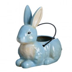 Конфетница заяц кролик 20х18х13 см керамика голубой