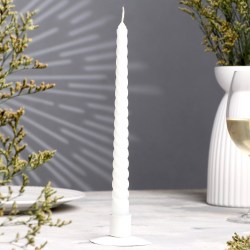 Набор 4 свечи витые белые 25см