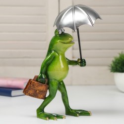Статуэтка сувенир Лягушка под зонтом 21 см
