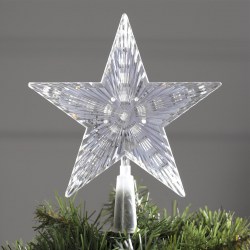 Светодиодная верхушка на ёлку Звезда белая 18 см, 20 LED, провод 2 метра, 220 В, свечение мульти