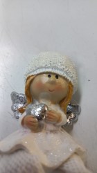 уценка Статуэтка фигурка Ангелочек в шапке пушок сидит на полке 15 см