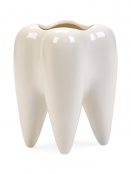 Декоративное кашпо для цветов «Зуб мудрости» 200 мл, 8.2×6.7×10 см, керамическое, белое