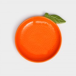Тарелка керамическая Апельсин оранжевая 18 см