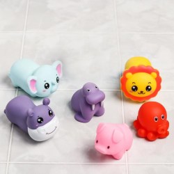 Набор резиновых игрушек для игры в ванной «Весёлые малыши», пищалки, МИКС
