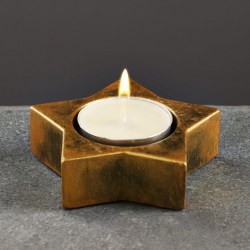 Подсвечник "Звезда" состаренное золото, 6х6х3 см, для свечи d=3,5 см 