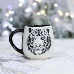Кружка "Чайная", деколь, тигр, черно-белая, 0.4 л