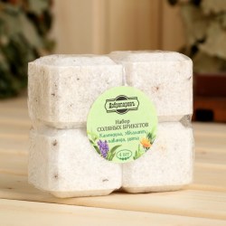 Соляной брикет набор 4 шт «Календула, эвкалипт, лаванда, мята« по 200 г »Добропаровъ»