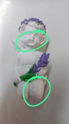 уценка Сувенир полистоун Белоснежный ангел с лавандой, в венке из лаванды" 10 см