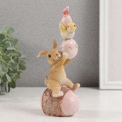 Статуэтка сувенир пасхальный заяц кролик, яйца, цыпленок 19 см