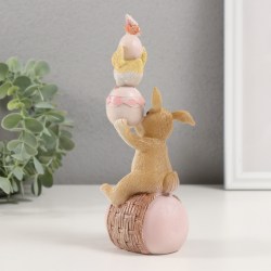 Статуэтка сувенир пасхальный заяц кролик, яйца, цыпленок 19 см