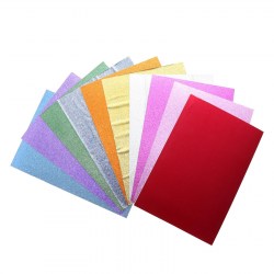 Картон цветной с блёстками, формат А4, 10 листов, 10 цветов