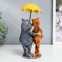 Сувенир статуэтка полистоун Котики под зонтом
