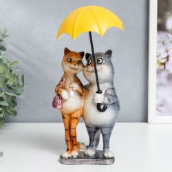Сувенир статуэтка полистоун Котики под зонтом