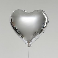 Шар фольгированный 18 Сердце, цвет серебряный
