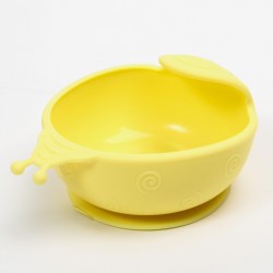Глубокая детская тарелочка для кормления «Улиточка» желтый, 350мл