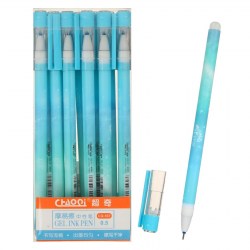 Ручка гелевая 0,5 мм, синяя, со стираемыми чернилами, корпус МИКС