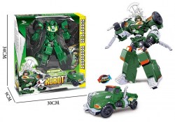 Робот-машина военная,с секирой,зеленый в коробке