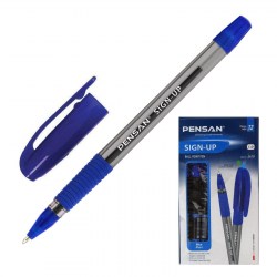 Ручка шариковая масляная Pensan "Sign-Up", чернила синие, узел 1 мм, линия письма 0,8 мм, резиновый 