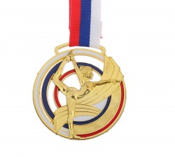 Медаль тематическая Гимнастика, золото, d=6 см