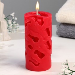 Декоративная свеча ароматическая «Ажурная» красный, 6×12 см, садовые ягоды