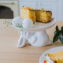 Блюдо для торта и пирожных Заяц Кролик 21×16×9,5 см