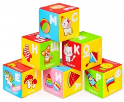 Игрушка 'Мякиши' кубики Алфавит в картинках