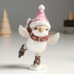 Сувенир статуэтка Птички в шапке, шарфе на коньках (2шт)