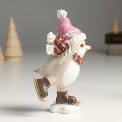 Сувенир статуэтка Птички в шапке, шарфе на коньках (2шт)