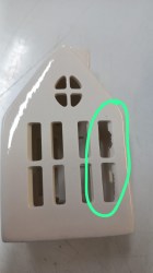 уценка Светодиодная фигура Дом с трубой 12.6×5.5×7.5 см, 1 LED на батарейках LR44×3 шт тёплый белый 