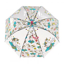 Зонт детский прозрачный Рожденный быть единорогом цвета МИКС