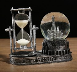 Песочные часы Уличный фонарик сувенирные, с подсветкой, карандашницей, 6.5 х 15.5 х 14.5 см