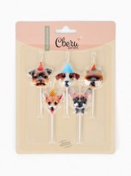 Набор свечей для торта Собачки, 6 см, 5 шт.