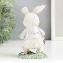Сувенир статуэтка пасхальная заяц кролик с цветами 11 см