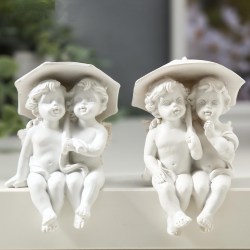 Статуэтка фигурка ангелочки сидят под зонтом 9 см
