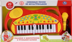 Обучающее пианино со звуком 20 песен с микрофоном ТМ умка 259665