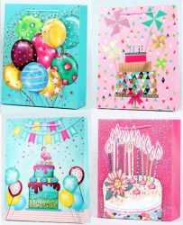 Пакет подарочный Конфетти 42х31х12см с тиснением фольгой