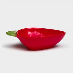 Тарелка салатник керамика Клубника 18 см красная