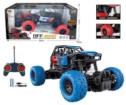 Внедорожник POLICE 1:18 на РУ (свет),голубой/красный в короб