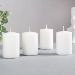Набор свечей-цилиндров Интерьерный, 4 шт, 6х4 см, белый