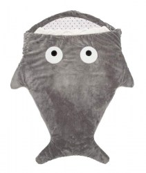 Одеяло для детей  "Акула" серый, 48*83 см