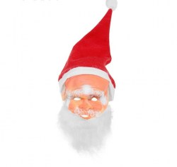 Маска латексная Дед  Мороз с колпаком и бородой