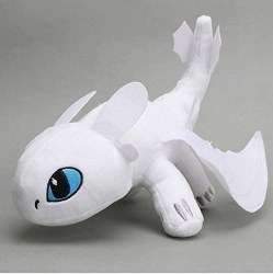 Мягкая игрушка дракон Беззубик белый 50 см 