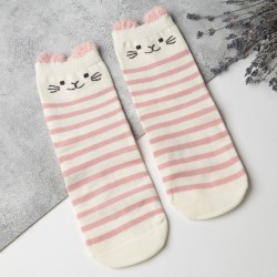 Носки для девочки MINAKU Кошечка полоска, размер 20-22